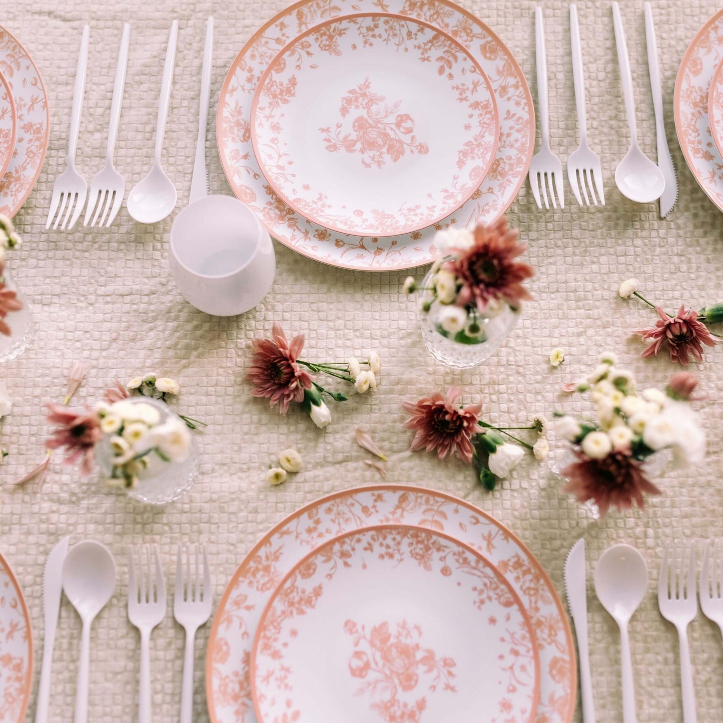 10 In. Trendables Toile Plastic Disposable Dinner Plates - 10 ct.