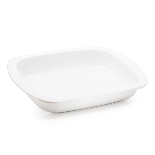 Enamelware Rectangular Baking Pan/ Roasting Dish 12" x 9"- Solid White