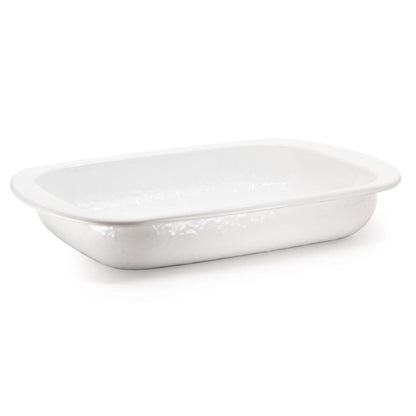 Enamelware Rectangular Baking Pan/ Roasting Dish 12" x 9"- Solid White