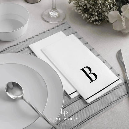 Black Letter B initial Dinner/ Guest Napkins 14 Ct