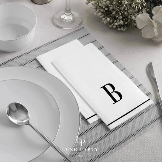Black Letter B initial Dinner/ Guest Napkins 14 Ct