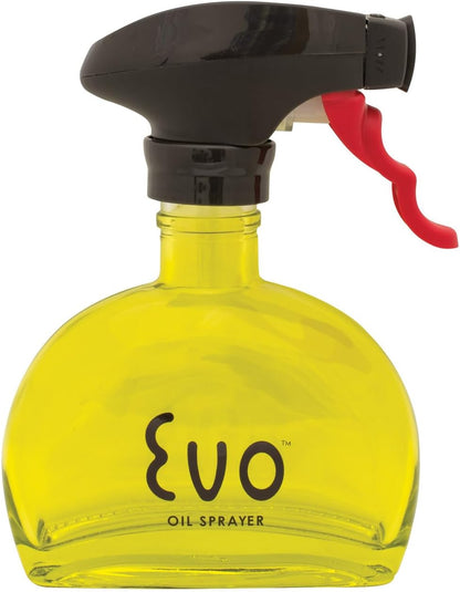 Olive Oil & Vinegar Sprayer Emulsifier Aerosol Free Glass Container 6-Ounces -Black