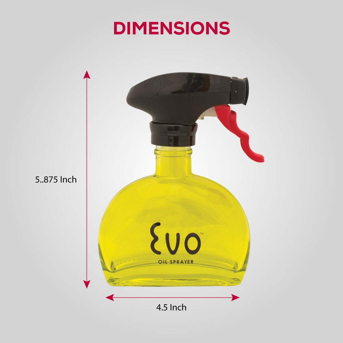 Olive Oil & Vinegar Sprayer Emulsifier Aerosol Free Glass Container 6-Ounces -Black