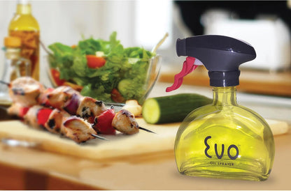 Olive Oil & Vinegar Sprayer Emulsifier Aerosol Free Glass Container 6-Ounces -Black