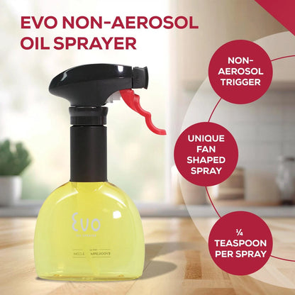 Olive Oil & Vinegar Sprayer Emulsifier Aerosol Free Plastic Container 2-Pack 8 oz Bottles