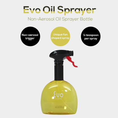Olive Oil & Vinegar Sprayer Emulsifier Aerosol Free Plastic Container 2-Pack 8 oz Bottles