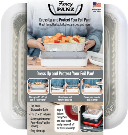 Fancy Panz Aluminum Foil Pan Carrier -Cover and Case for 8x8 Tins