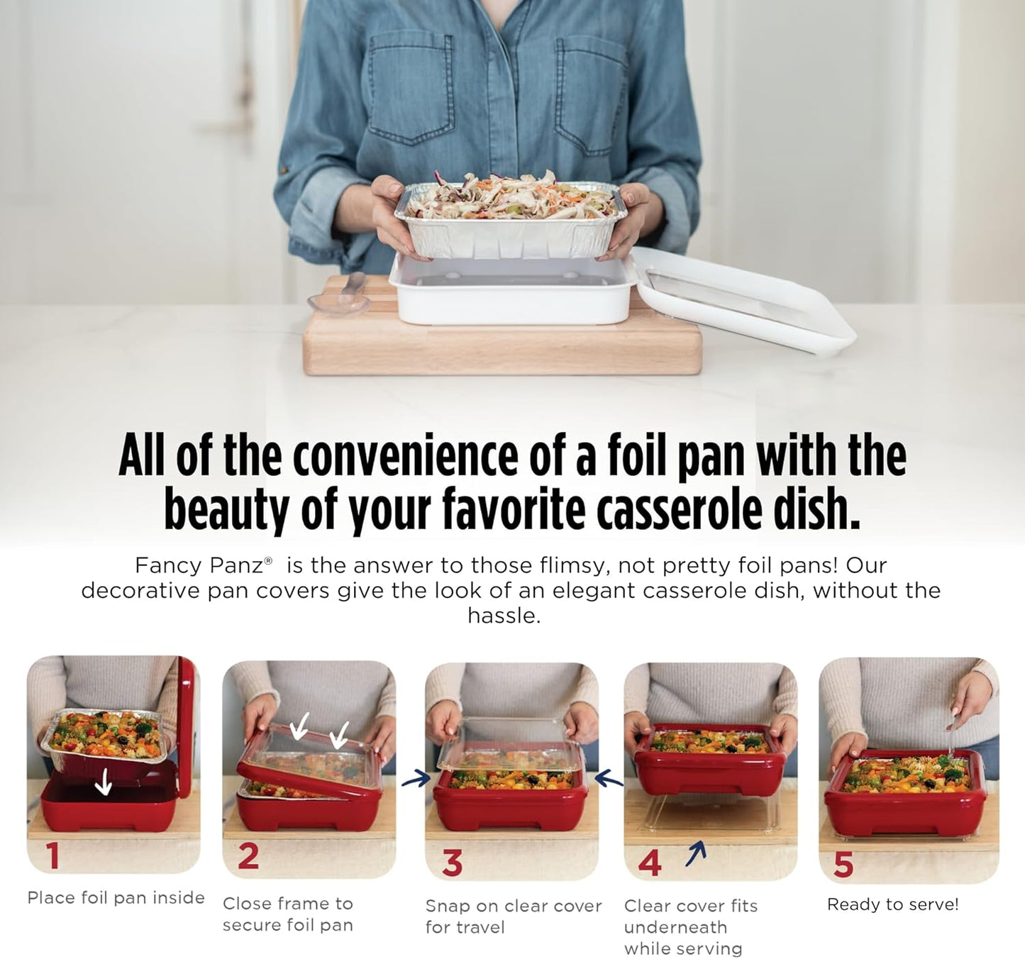 Fancy Panz Aluminum Foil Pan Carrier -Cover and Case for 8x8 Tins