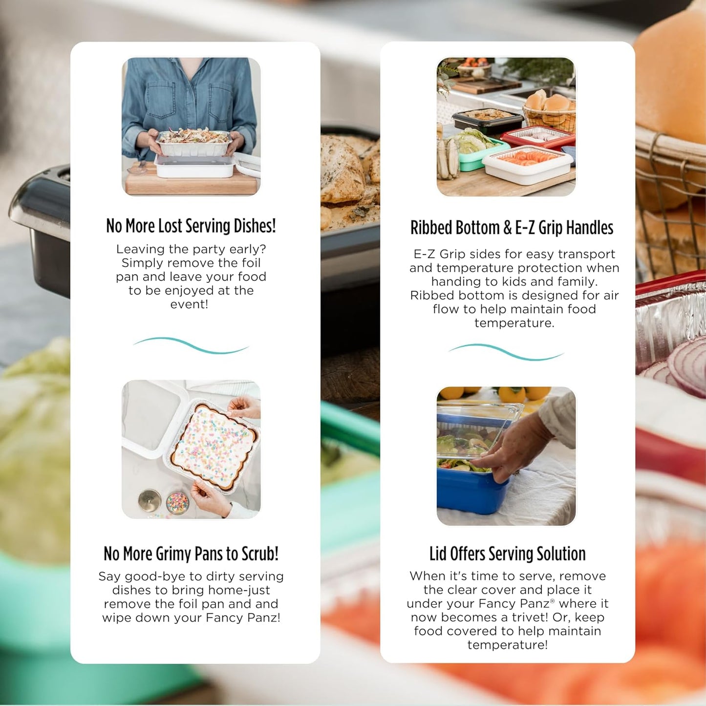 Fancy Panz Aluminum Foil Pan Carrier -Cover and Case for 8x8 Tins