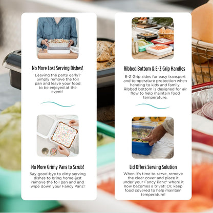 Fancy Panz Aluminum Foil Pan Carrier -Cover and Case for 8x8 Tins