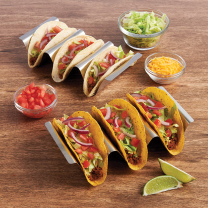 Set of 2 Stainless Taco Holder Trays/ Stands - Oven Safe