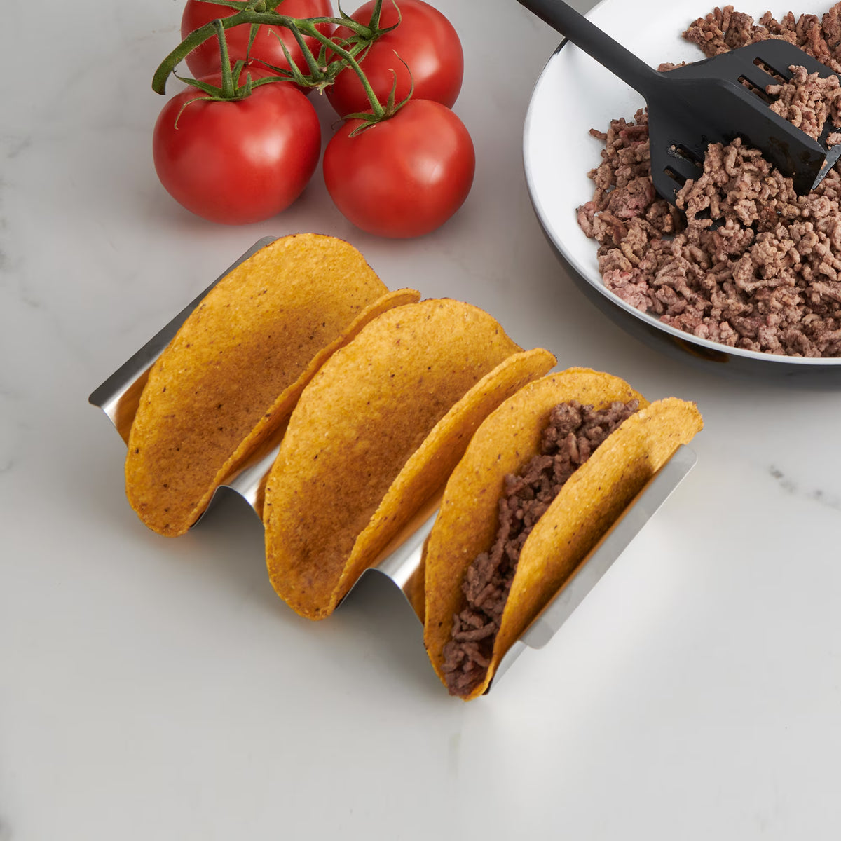 Set of 2 Stainless Taco Holder Trays/ Stands - Oven Safe