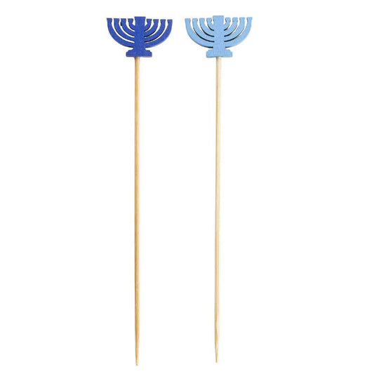 Hanukkah Menorah Bamboo Picks - Pack of 100
