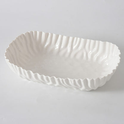 White Crinkle Style Large Deep Server - Oven Safe