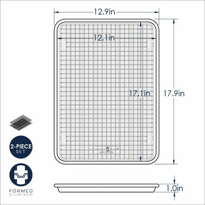 Naturals Prism US Half Sheet Baking Pan with Grid Rack 18" x 13"