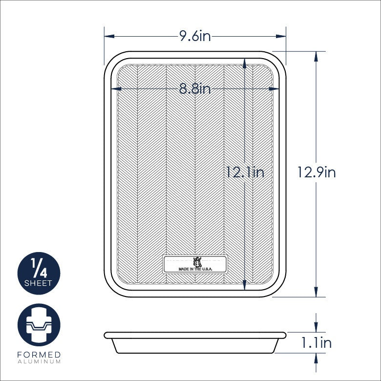 Naturals Prism Textured Aluminum Quarter Sheet Baking Pan 13" x 9.6"