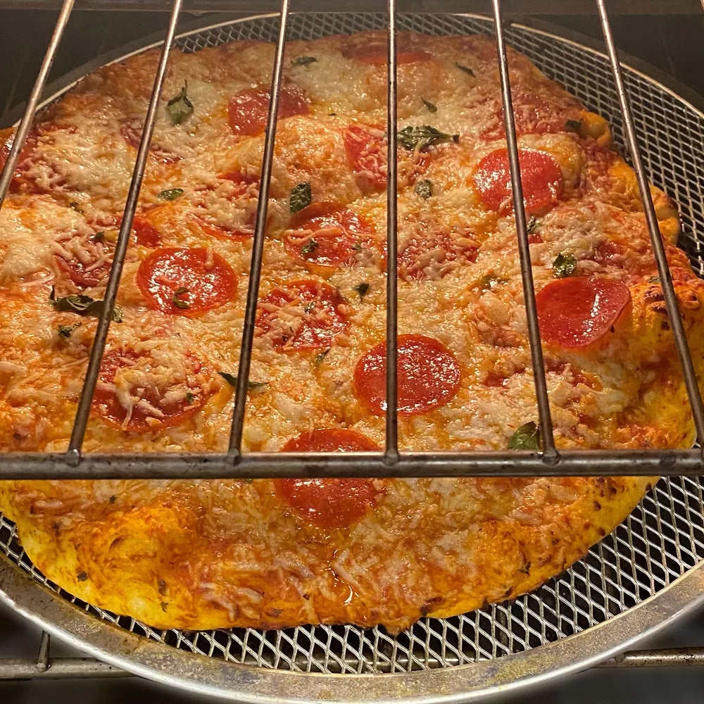 Aluminum 16" Pizza Baking Screen Crisper Crispy Crust - Oven Safe Anodized
