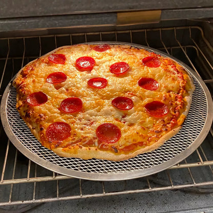 Aluminum 16" Pizza Baking Screen Crisper Crispy Crust - Oven Safe Anodized