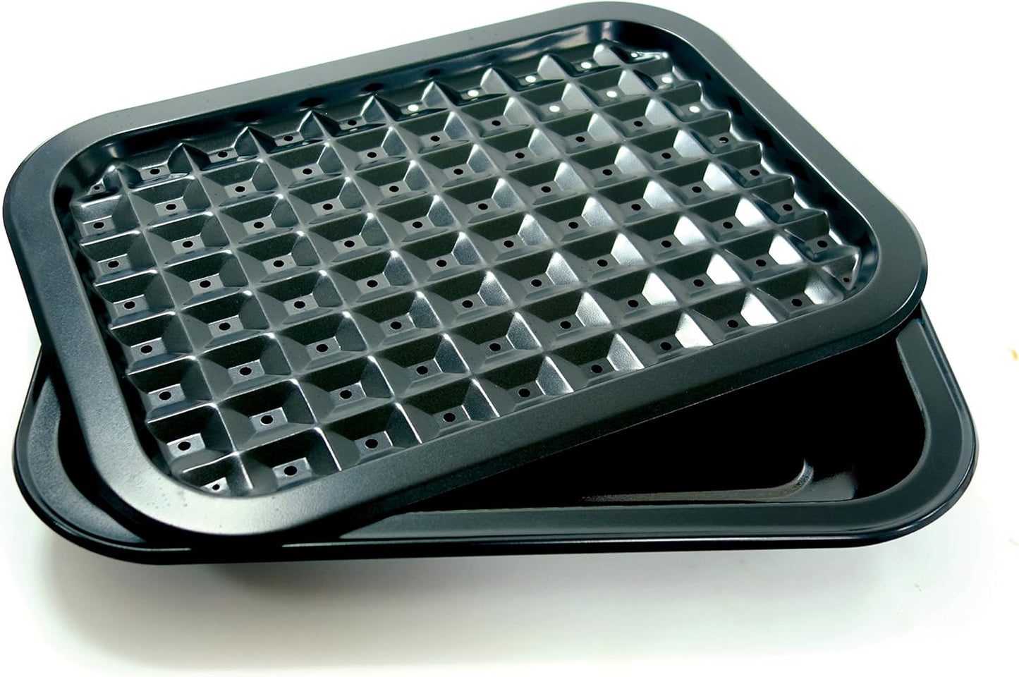 Nonstick Oven Broiler Pan/ Roast Pan Set - 16.5" x 12"- Black