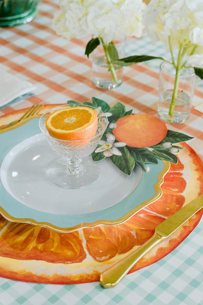 Orange Slice Die Cut Disposable Placemats/ Chargers - 12 Pack
