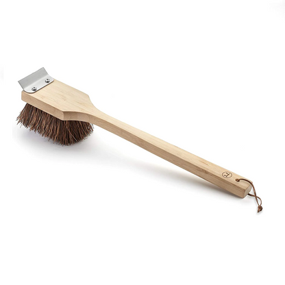 Natural Bristle Heavy Duty BBQ Grill Brush with Scraper