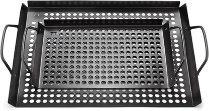 Barbecue Grill Grids/ Grill Baskets with Handles - 2 Piece Set