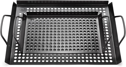 Barbecue Grill Grids/ Grill Baskets with Handles - 2 Piece Set