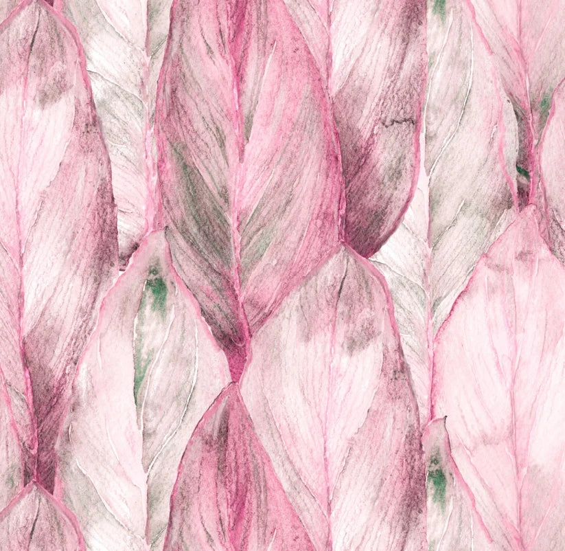 Pink Tropical Leaf Square Disposable Placemats/ Chargers - 24 Pack
