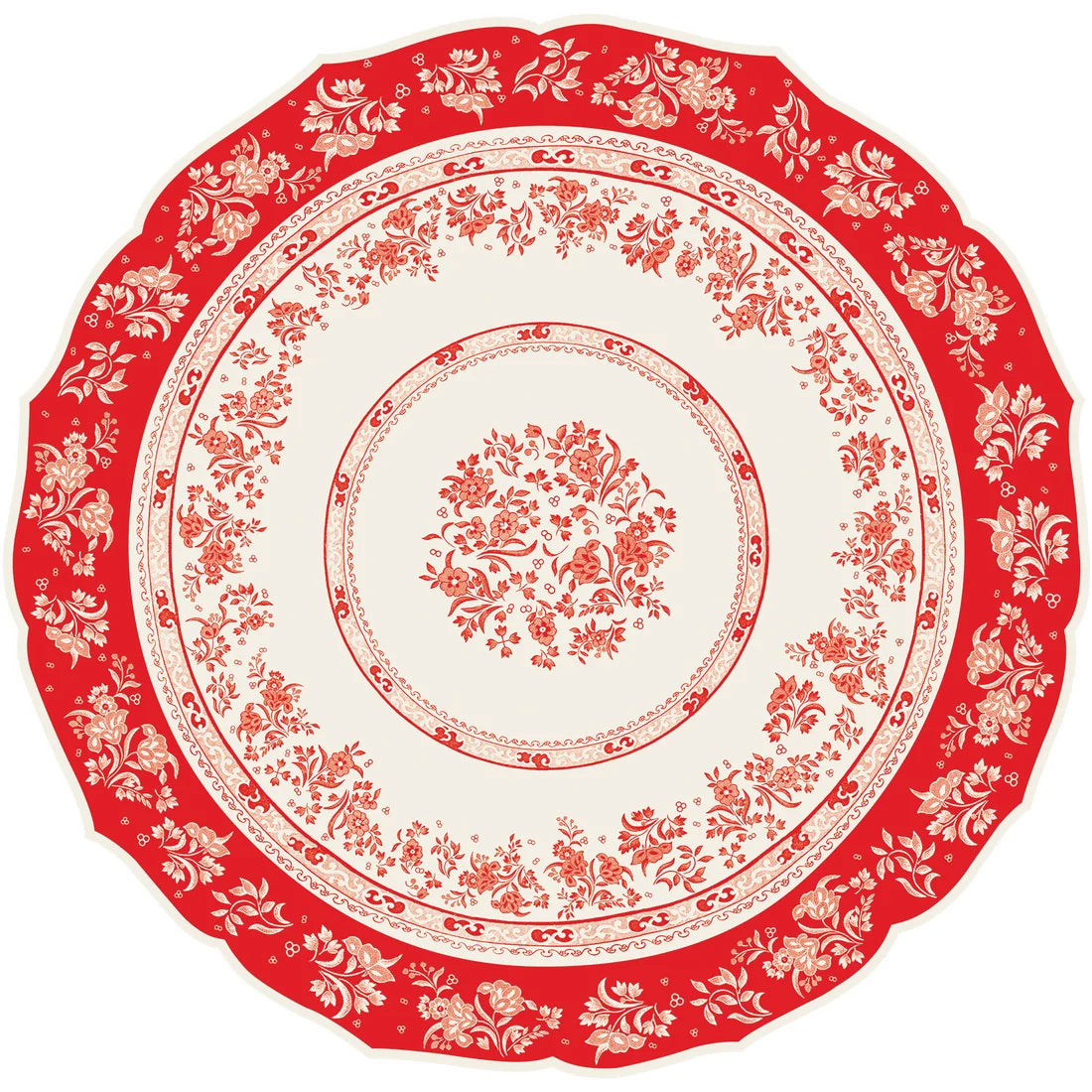 Red Regal Die Cut Disposable Placemats/ Chargers - 12 Pack