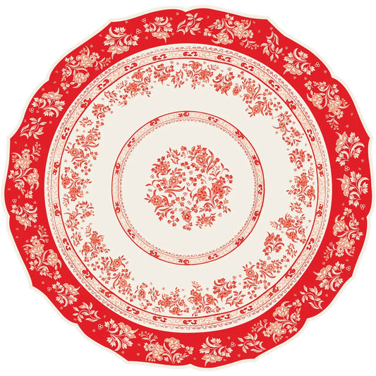 Red Regal Die Cut Disposable Placemats/ Chargers - 12 Pack