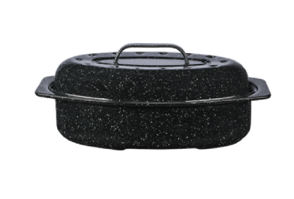 Small 13" inch Enameled Covered Roaster, 7 lb Capacity