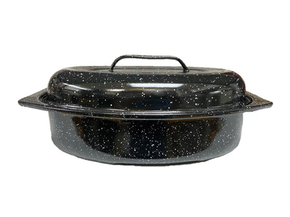 Small 13" inch Enameled Covered Roaster, 7 lb Capacity
