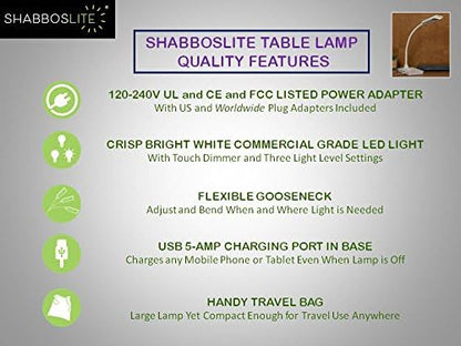 Shabbos Lite LED Gooseneck Table Lamp Kosher for Shabbat