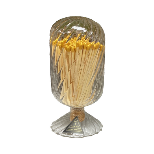 Ribbed Glass Bulb Matches with Gold Tips