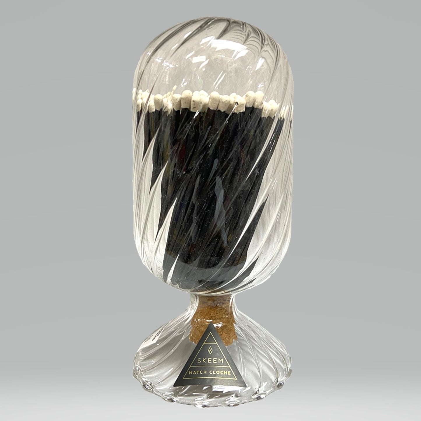 Ribbed Glass Bulb Tuxedo Matches with White Tips