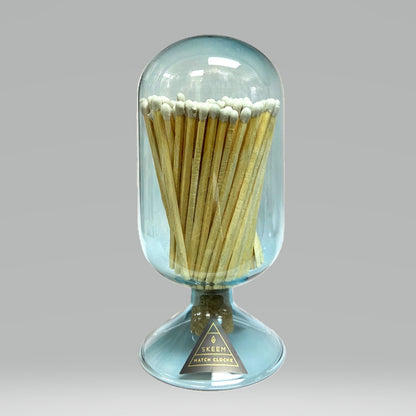 Sky Blue Glass Bulb Matches with White Tips