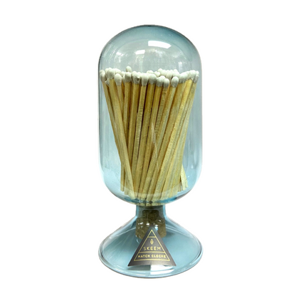 Sky Blue Glass Bulb Matches with White Tips