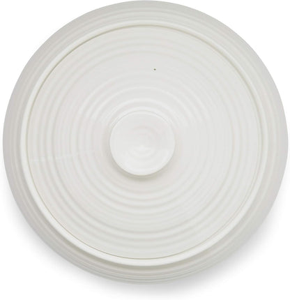 Oven to Table Low Covered Casserole Dish -White 6 pt./ 3 qt.