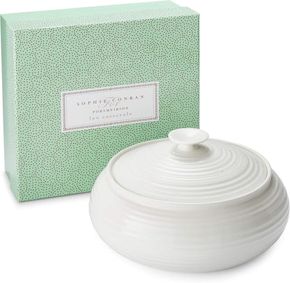 Oven to Table Low Covered Casserole Dish -White 6 pt./ 3 qt.