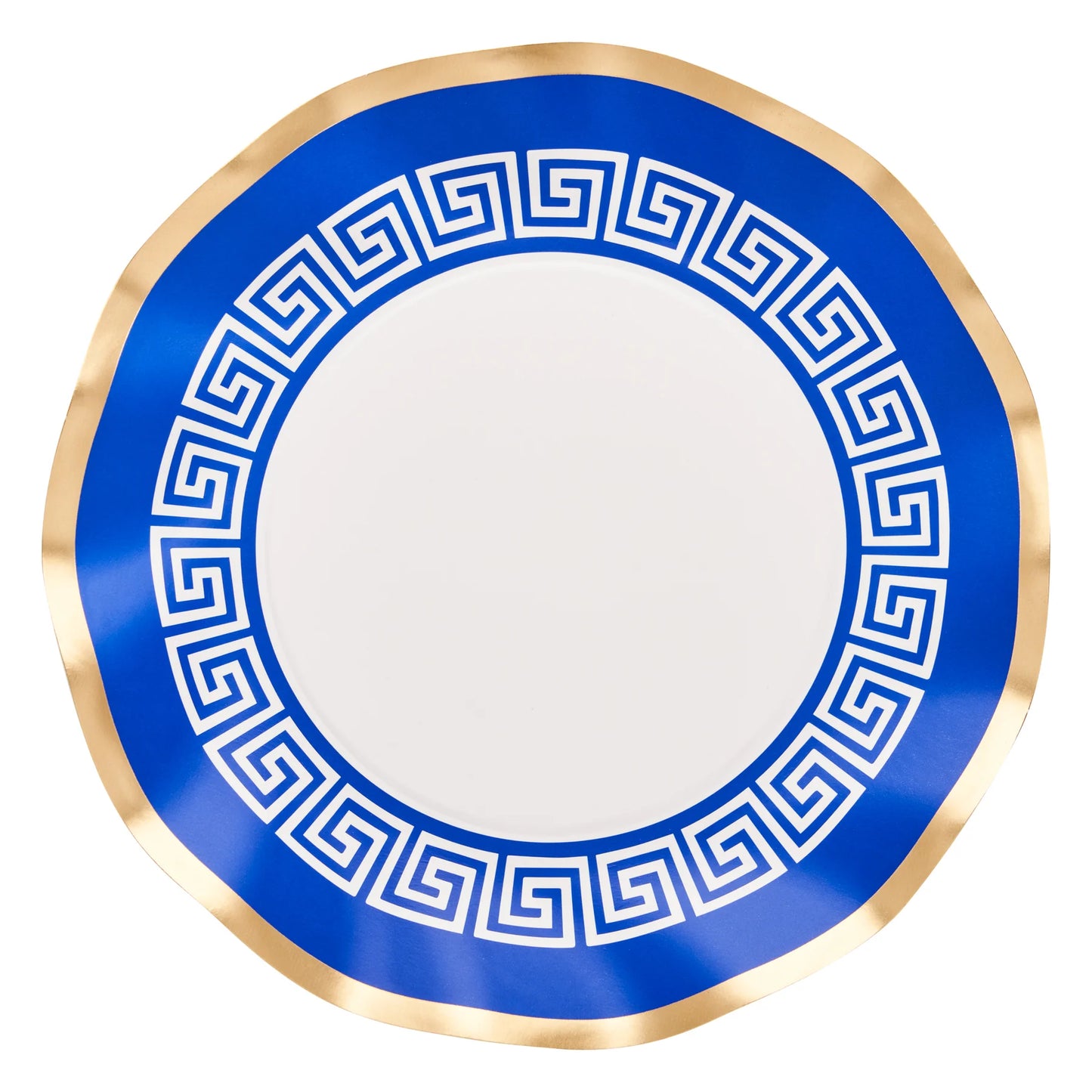 8 In. Greek Key Wavy Paper Plates Salad/ Dessert Size 8 pk.