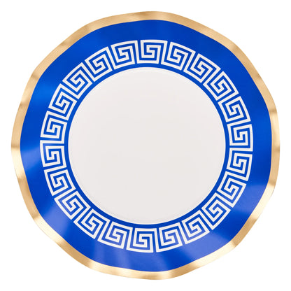 8 In. Greek Key Wavy Paper Plates Salad/ Dessert Size 8 pk.