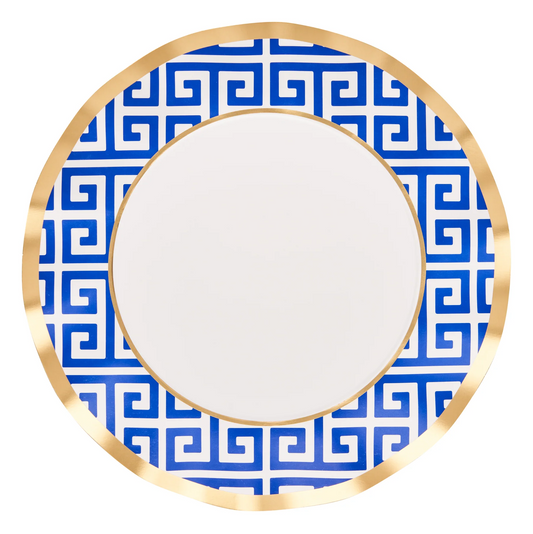 10 In. Greek Key Wavy Paper Plates Dinner Size 8 pk.