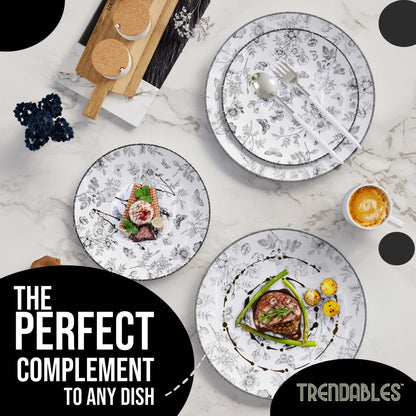 10 In. Trendables Classic Botanical Plastic Dinner Plates - 10 ct