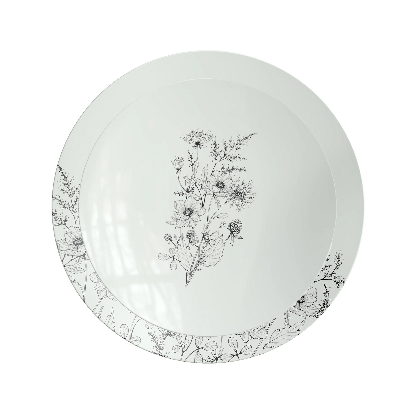 10 In. Trendables Dandelion Bloom Plastic Dinner Plates - 10 ct.