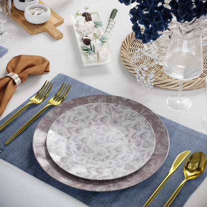 10 In. Trendables Blossom Circle Plastic Dinner Plates - 10 ct.