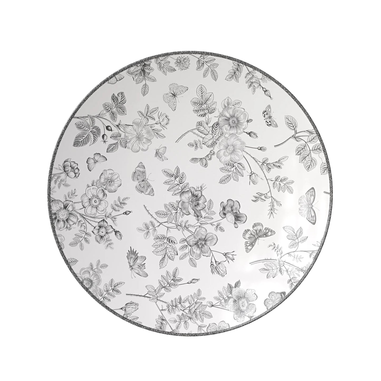 10 In. Trendables Classic Botanical Plastic Dinner Plates - 10 ct