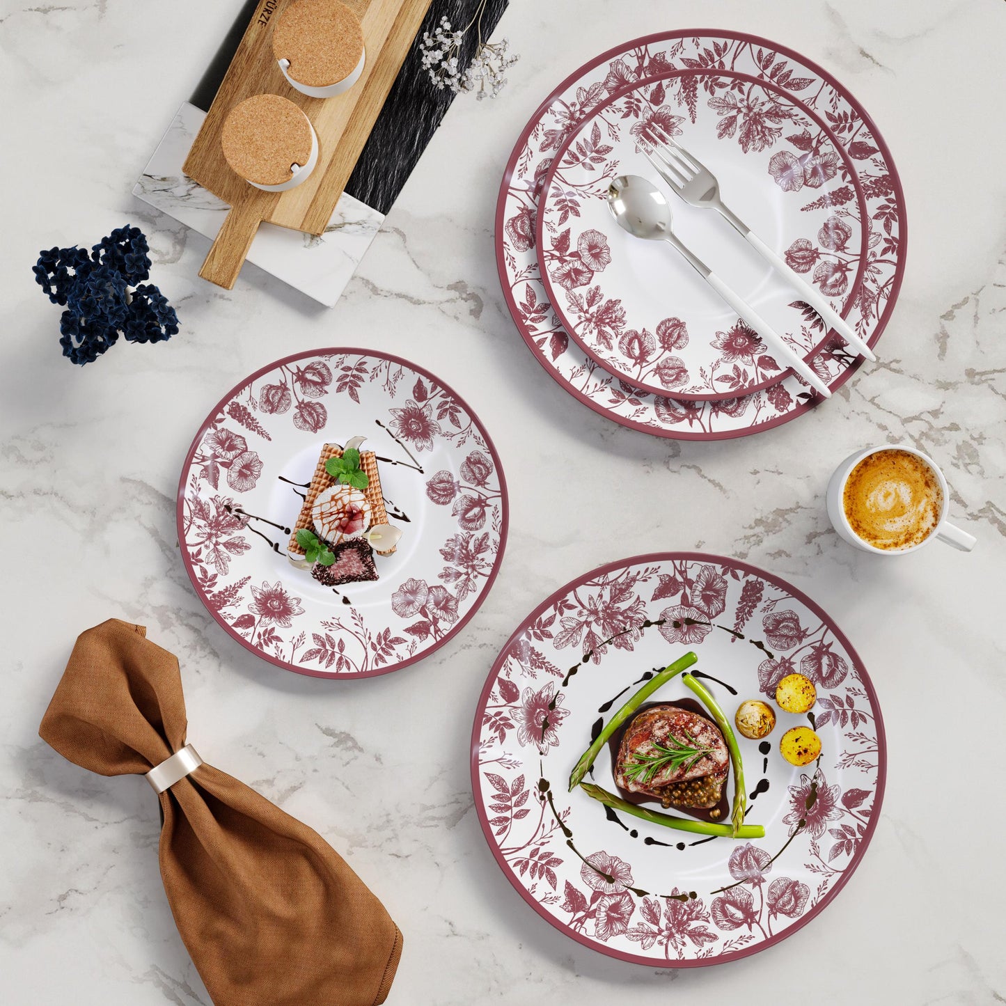 10 In. Trendables Vine Design Plastic Dinner Plates - 10 ct.