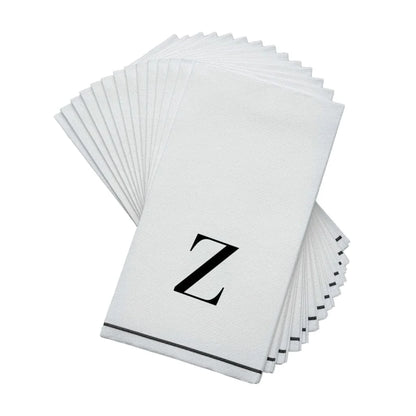 Black Letter Z initial Dinner/ Guest Napkins 14 Ct
