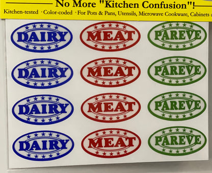 Kosher Labels - Meat/ Dairy/ Pareve