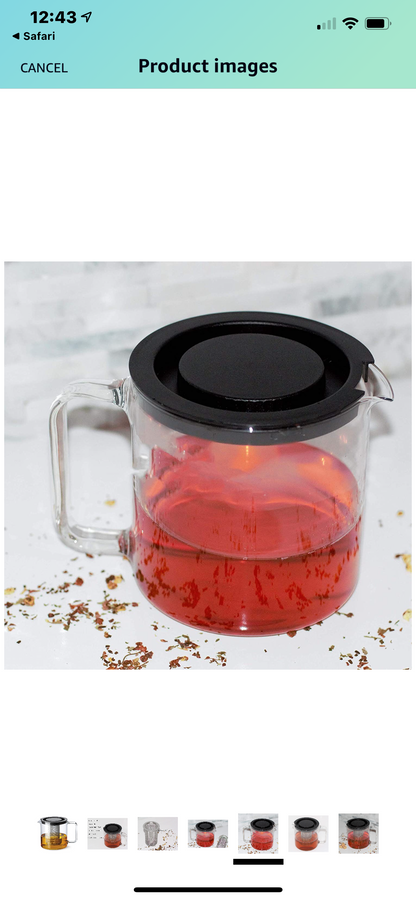 Clear glass teapot gas/electric stove safe